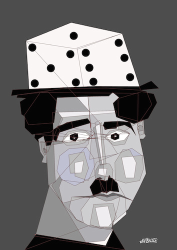 Cartoon: Charles Chaplin (medium) by omar seddek mostafa tagged charles,chaplin