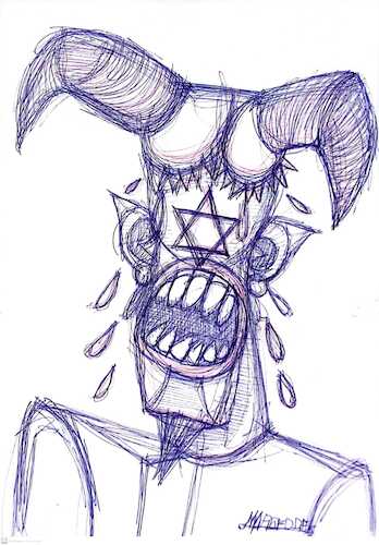 Cartoon: Devil crying (medium) by omar seddek mostafa tagged devil,crying