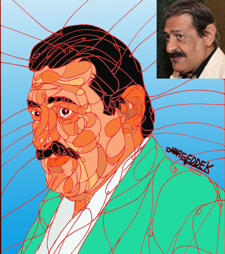 Cartoon: Egyptian artist Mustafa Hussein (medium) by omar seddek mostafa tagged egyptian,artist,mustafa,hussein