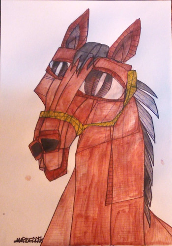 Cartoon: horse (medium) by omar seddek mostafa tagged horse