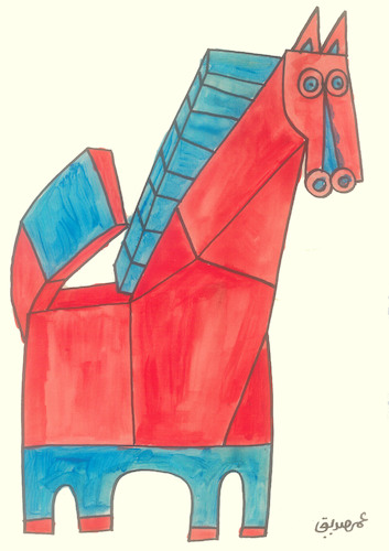 Cartoon: horse (medium) by omar seddek mostafa tagged horse