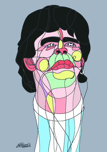 Cartoon: Maradona (medium) by omar seddek mostafa tagged maradona