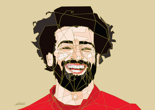 Cartoon: Mohamed Salah (medium) by omar seddek mostafa tagged mohamed,salah