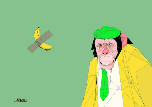 Cartoon: Monkey (medium) by omar seddek mostafa tagged monkey