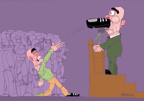 Cartoon: Political speech (medium) by omar seddek mostafa tagged political,speech