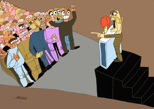 Cartoon: Political speech (medium) by omar seddek mostafa tagged political,speech