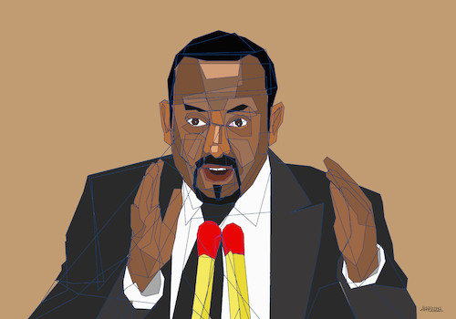 Cartoon: Prime Minister of Ethiopia (medium) by omar seddek mostafa tagged prime,minister,of,ethiopia