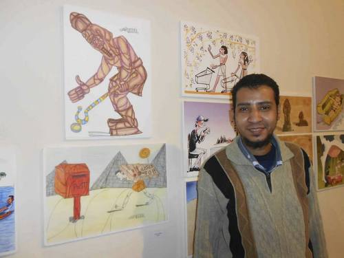 Cartoon: With my paintings (medium) by omar seddek mostafa tagged omar,seddek