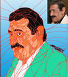 Cartoon: Egyptian artist Mustafa Hussein (small) by omar seddek mostafa tagged egyptian,artist,mustafa,hussein