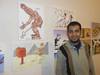 Cartoon: With my paintings (small) by omar seddek mostafa tagged omar,seddek