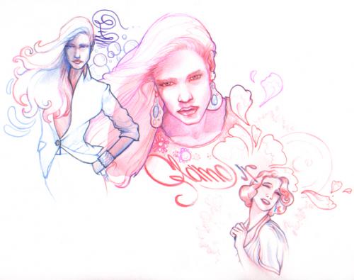 Cartoon: Fashion Illustration (medium) by Aleix tagged aleix,gorod,hostau,fashion,illustration,watercolor,pencil,acuarela,lapiz