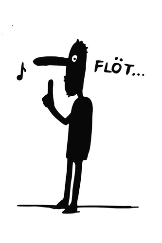 Cartoon: Flötist (medium) by timfuzius tagged pfeifen,flöten,pusten