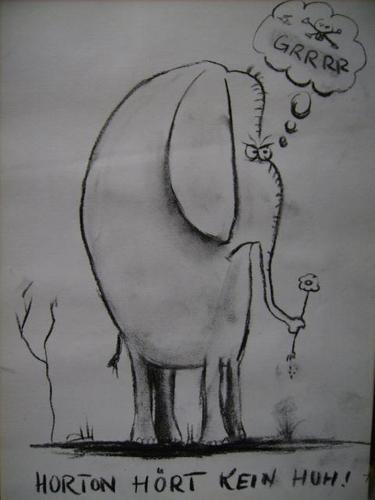 Cartoon: Horton hears NO  who! (medium) by timfuzius tagged elefant,flower,angry