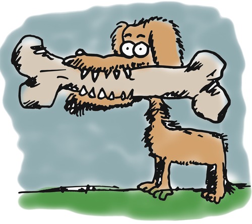 Cartoon: Hund (medium) by timfuzius tagged hund,knochen