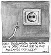 Cartoon: Double Exit (small) by timfuzius tagged wurm,steckdose,wand,ausgang,exit,unfall,freiheit,tier,gewürm,niedlich,strom,spannung