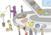 Cartoon: Baggage claim (small) by joruju piroshiki tagged grim,reaper,god,of,death,coffin,casket,aieplane,airport