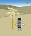 Cartoon: guide sign (small) by joruju piroshiki tagged guide,sign,information,smart,phone,desert,telephone,yahoo,google,facebook,twitter,youtube