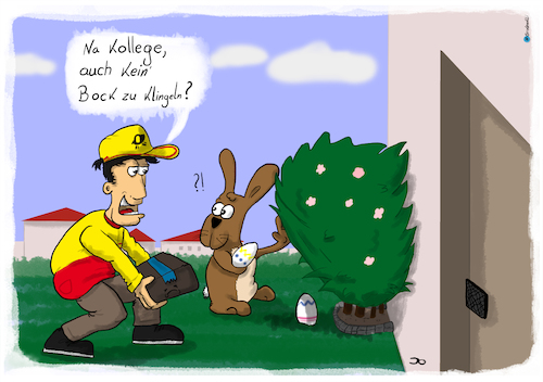 Cartoon: Fauler Hase (medium) by Grikewilli tagged ostern,osterhse,ostereier,eier,eierfärben,hase,karfreitag,gründonnerstag,karsamstag,ostersonntag,ostermontag,post,postbote,paket,paketbote,onlineshoping,geschenke,verstecken,amazon,religon,internet,gererkschaft