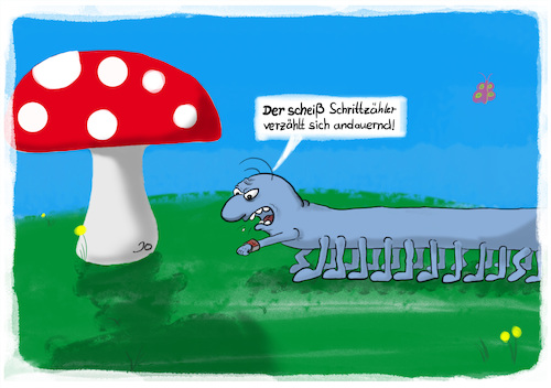 Cartoon: Schrittzähler (medium) by Grikewilli tagged sport,sportlich,joggen,schrittzähler,tausendfüssler,natur,tiere,wald,fitness,laufen,technik,faul,couchpotato,pilz,insekten,bewegung,gehen,spazieren,wandern,frühling,freizeit,kreucht,und,fleucht,beatyesterda,uhr,laufuhr,fit,käfer