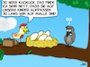 Cartoon: Babysitter Kukuk (small) by Grikewilli tagged zugvögel,urlaub,wald,schwäche,evelution,vögel,nest,kukuk,winter,süden,eier,ei,baum,babysitte,kinder,hüten,nachbarn