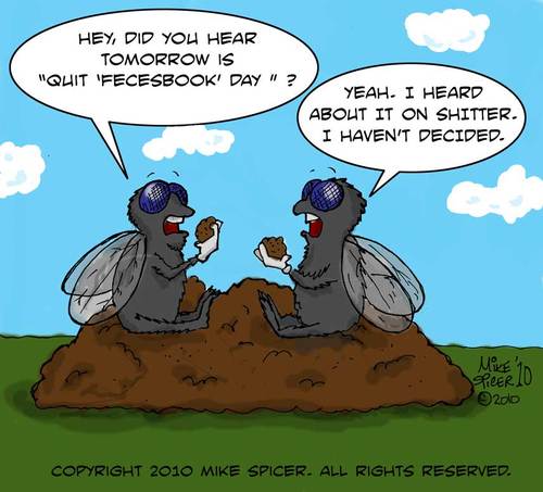 Cartoon: Fecesbook (medium) by Mike Spicer tagged zuckerbook,feces,facebook,flies,gross,lunch,cartoon,humour,humor