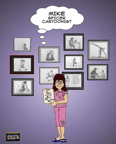 Cartoon: The Gallery (medium) by Mike Spicer tagged mike,spicer,cartoonist,gallery,girl,pictures,collection