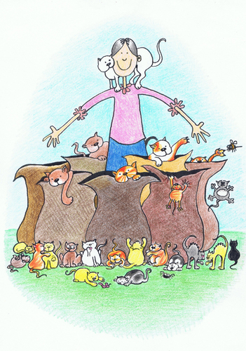 Cartoon: How Many Were Going To St. Ives? (medium) by Kerina Strevens tagged journies,kittens,cats,rhyme,nursery