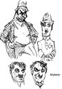 Cartoon: Chaplin Sketches 1 (small) by Milton tagged milton,knight,charles,charlie,chaplin,film,comedy