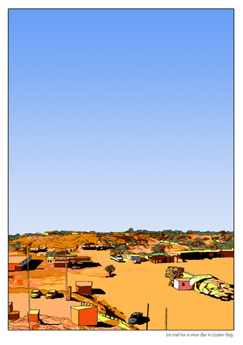 Cartoon: OUTBACK (medium) by ASRA tagged motorrad,australien,mobbing,opale,wüste,aboriginals