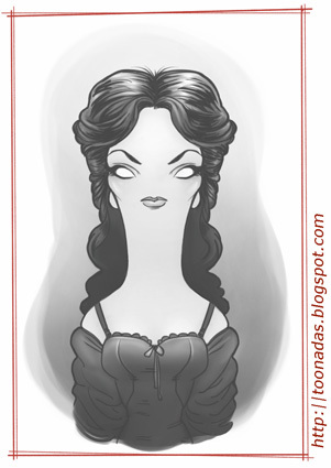 Cartoon: Barbara Steele (medium) by Freelah tagged barbara,steele,cult,italian,horror,movies