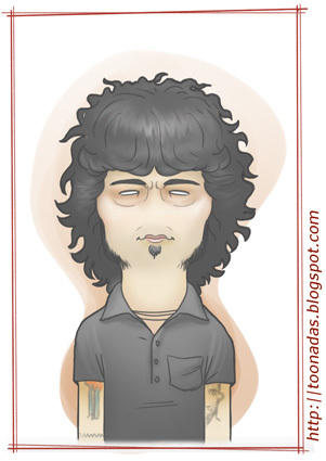 Cartoon: Cedric Bixler Zavala (medium) by Freelah tagged cedric,mars,volta,at,drive,in