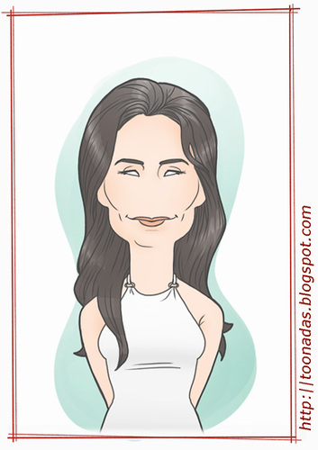 Cartoon: Courtney Cox (medium) by Freelah tagged courtney,cox,monica,friends,cougar,town