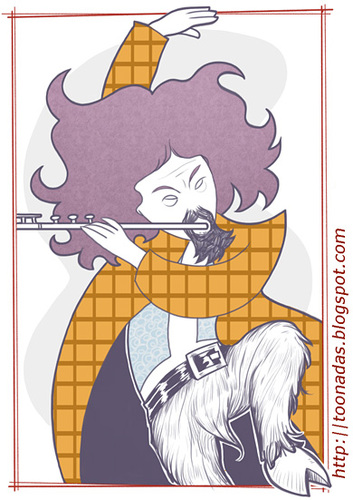 Cartoon: Ian Anderson (medium) by Freelah tagged ian,anderson,jethro,tull