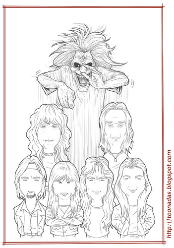 Iron Maiden - lines By Freelah | Famous People Cartoon | TOONPOOL