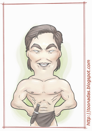 Cartoon: Johnny Weissmuller as Tarzan (medium) by Freelah tagged johnny,weissmuller,tarzan