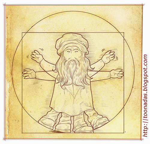 Cartoon: Leonardo da Vinci (medium) by Freelah tagged leonardo,da,vinci