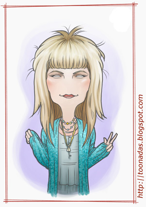 Cartoon: Mette Lindberg (medium) by Freelah tagged mette,lindberg,asteroids,galaxy,tour