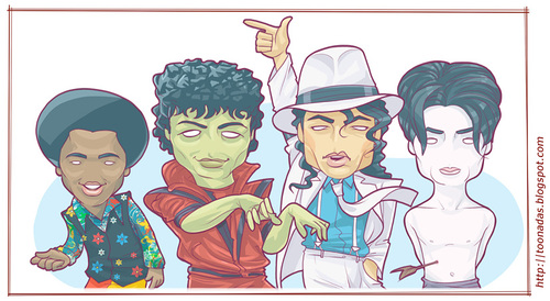 Cartoon: Michaels Jacksons (medium) by Freelah tagged jackson,thriller,moonwalker