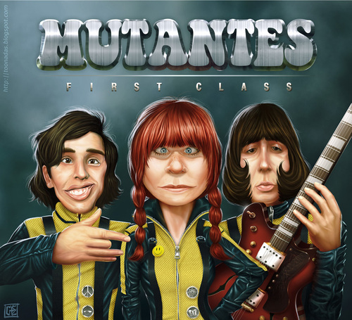 Cartoon: Mutantes- first class (medium) by Freelah tagged mutantes,tropicalia,psychedelia,mpb