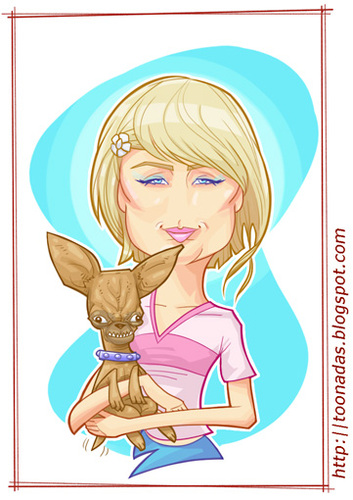 Cartoon: Paris Hilton (medium) by Freelah tagged paris,hilton