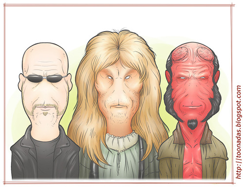 Cartoon: Ron Perlman Tribute (medium) by Freelah tagged vincent,beast,beauty,blade,hellboy,perlman,ron