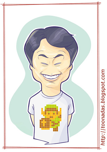Cartoon: Shigeru Miyamoto (medium) by Freelah tagged the,kong,donkey,bros,mario,nintendo,legend,of,zelda,star,fox,zero