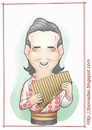 Cartoon: Gheorghe Zamfir (small) by Freelah tagged gheorghe zamfir pan flute