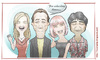 Cartoon: Lost in Translation (small) by Freelah tagged bill,murray,anna,faris,scarlett,johansson,umihiro,hayashi,lost,in,translation