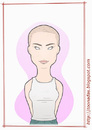 Cartoon: Natalie Portman - as Evey (small) by Freelah tagged natalie,portman,vendetta,evey