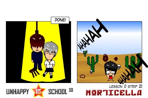 Cartoon: US lesson 0 Strip 21 (medium) by morticella tagged uslesson0,unhappy,school,morticella,manga