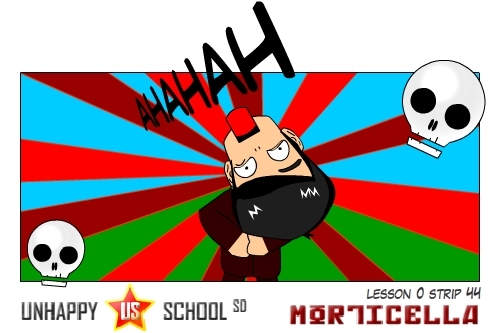 Cartoon: US lesson 0 Strip 44 (medium) by morticella tagged uslesson0,unhappy,school,morticella,manga