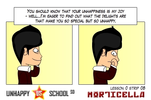 Cartoon: US lesson 0 Strip 8 (medium) by morticella tagged manga,morticella,school,unhappy,uslesson0