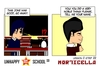 Cartoon: US lesson 0 Strip 22 (small) by morticella tagged uslesson0,unhappy,school,morticella,manga