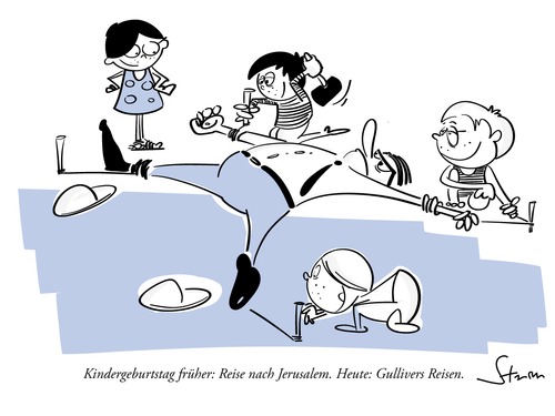 Cartoon: Kindergeburtstag (medium) by philippsturm tagged kinder,eltern,kindergeburtstag,reise,nach,jerusalem,galliers,reisen,feier,geburtstag,spiel,kinderspiel,fesseln,cartoon,frech